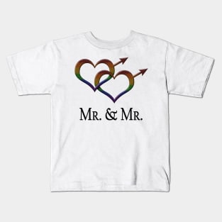 Mr. and Mr. Gay Pride Interlinking Male Gender Symbols Kids T-Shirt